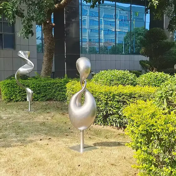 Modern Metal Stainless Steel Silver Surface Messy Abstract Form view 5