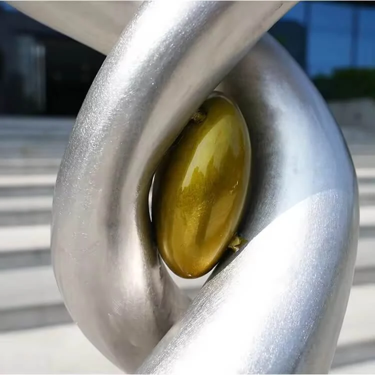 Modern Metal Stainless Steel Silver Surface Messy Abstract Form view 2