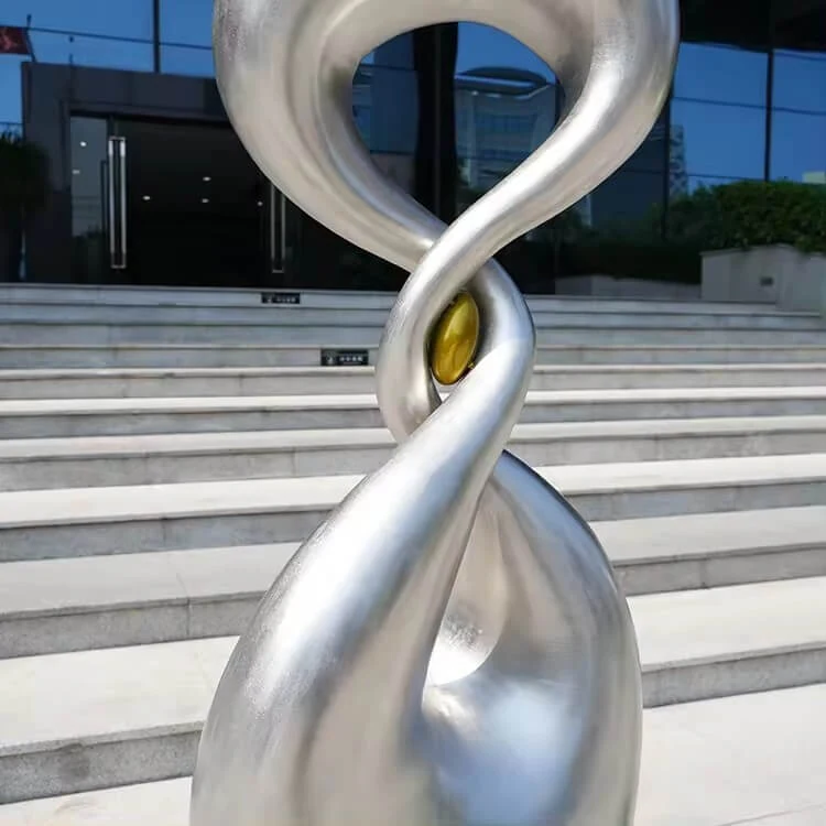 Modern Metal Stainless Steel Silver Surface Messy Abstract Form view 3