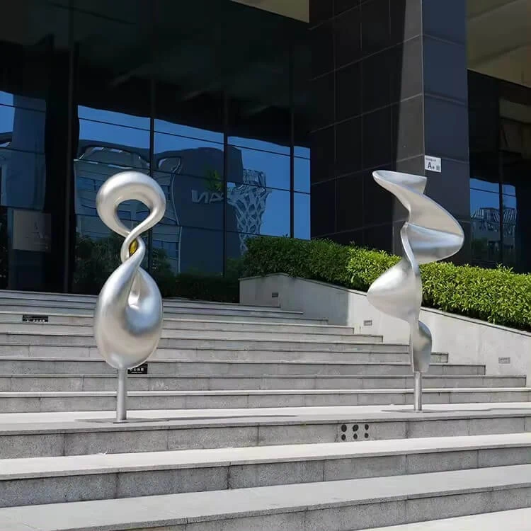 Modern Metal Stainless Steel Silver Surface Messy Abstract Form view 6