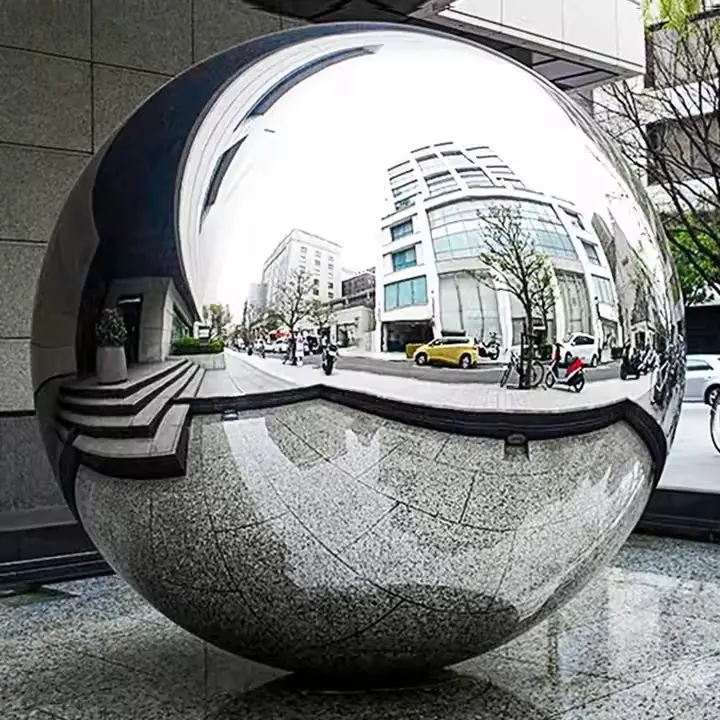 Stair Decoration Float Ball Ornament Stainless Steel Ball Mirror view 3