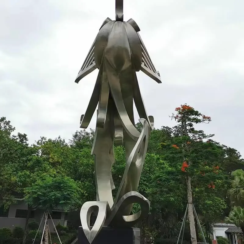 Phoenix Stainless Steel Sculpture with Hand Carving Phoenix Sculpture view 3