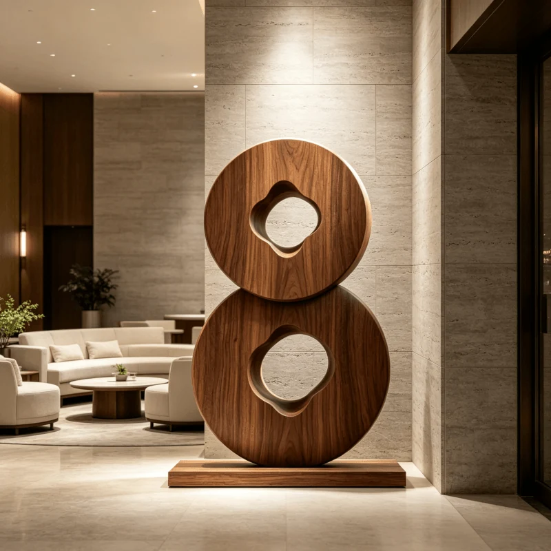 Solid Wood Carving Floor Decoration Large Sculpture Design A view 3