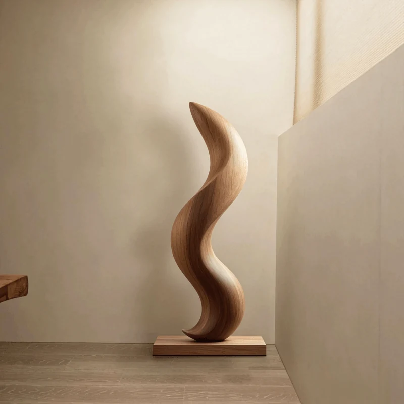 Solid Wood Carving Floor Decoration Large Sculpture Design B view 4