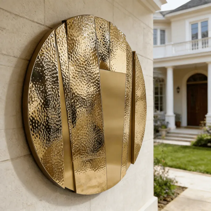 Stainless Steel Hammered Pattern Wall Decoration view 3