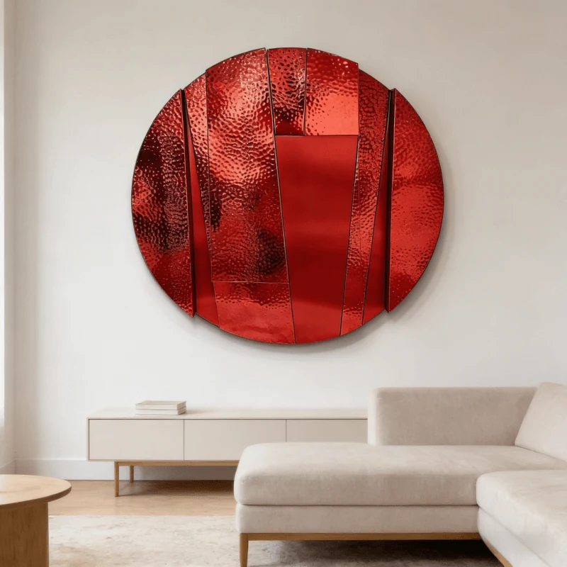 Stainless Steel Hammered Pattern Wall Decoration view 6
