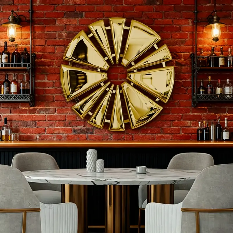 Stainless Steel Creative Electroplated Titanium Gold Wall Decoration Design D view 3