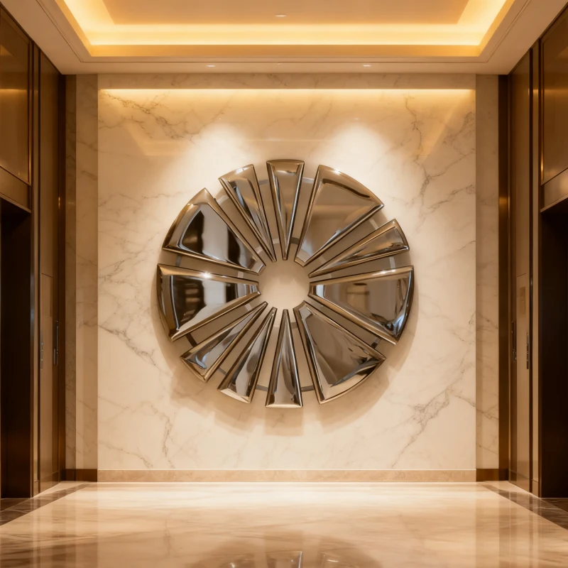 Stainless Steel Creative Electroplated Titanium Gold Wall Decoration Design D view 5