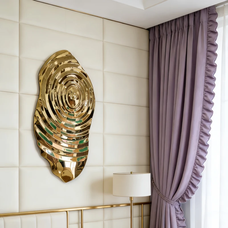 Stainless Steel Creative Electroplated Titanium Gold Wall Decoration Design C view 5