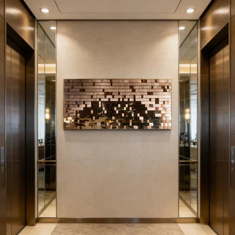 Stainless Steel Creative Hammered Pattern Wall Decoration Design A view 3