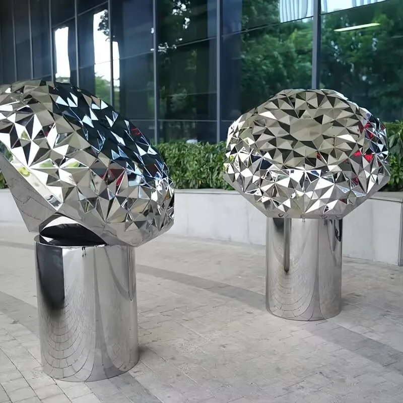 Stainless Steel Diamond Sculpture Ornament view 3