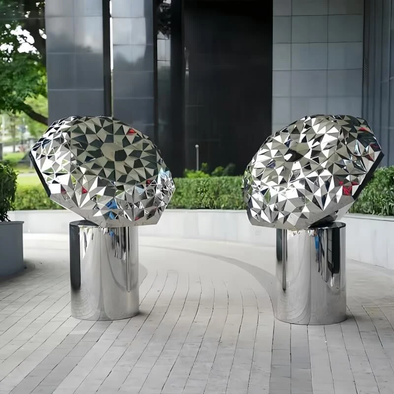 Stainless Steel Diamond Sculpture Ornament view 2