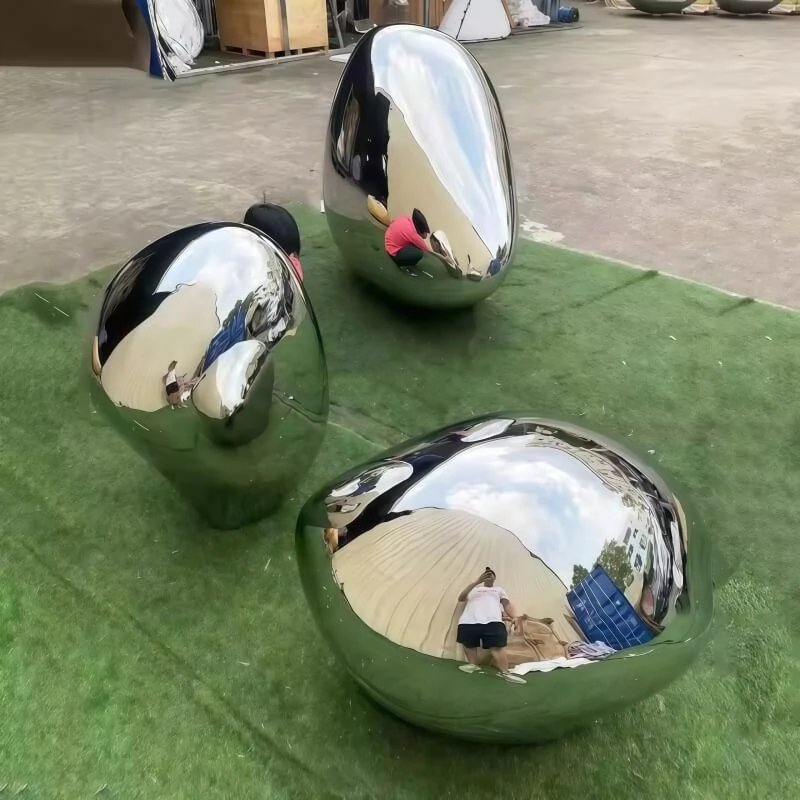 Stainless Steel Irregular-Shaped Stones Sculpture Ornament view 5
