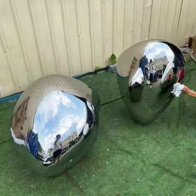 Stainless Steel Irregular-Shaped Stones Sculpture Ornament view 6