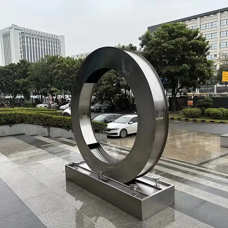 Stainless Steel Metal Art Circle Mirror view 3