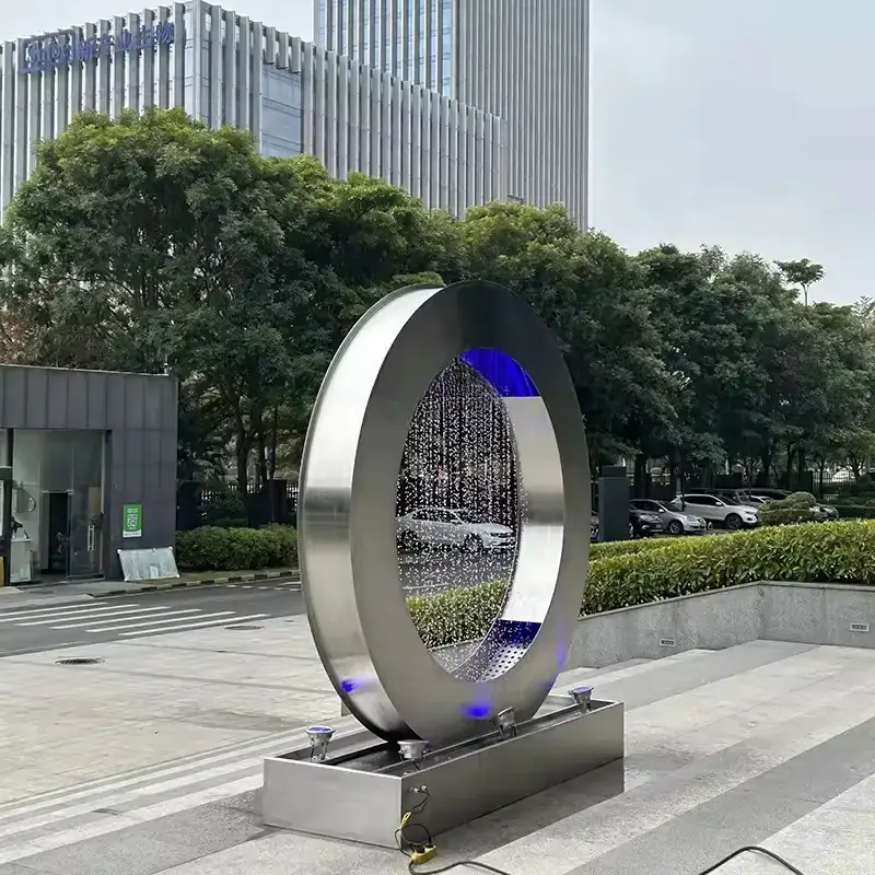Stainless Steel Metal Art Circle Mirror view 2
