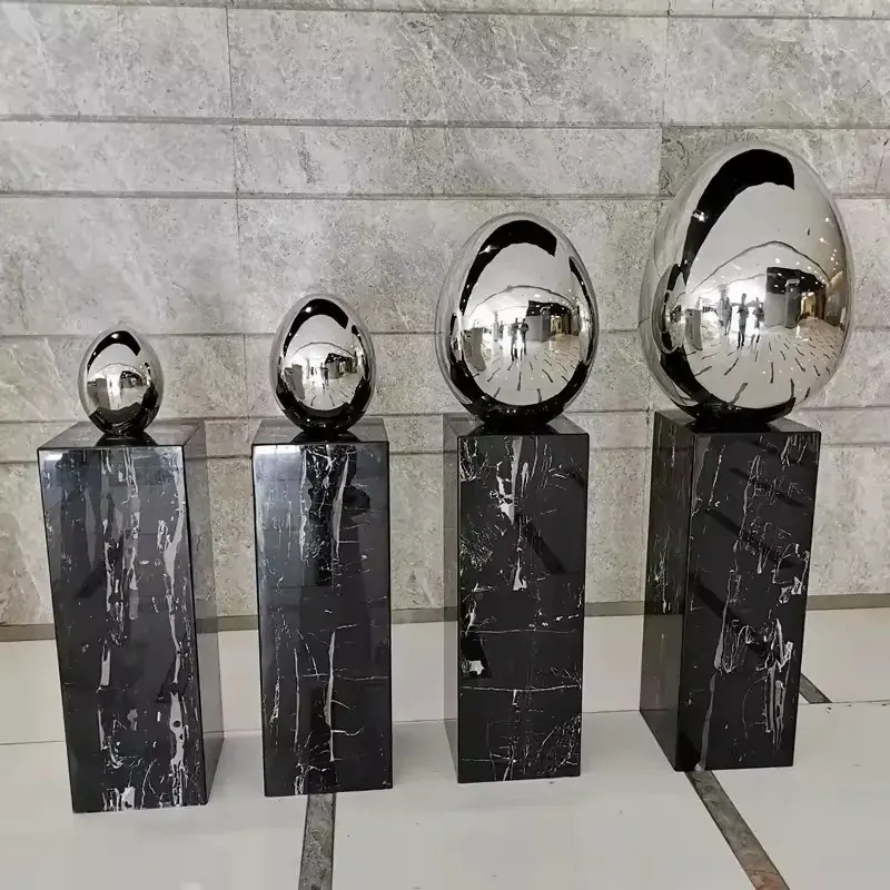 Stainless Steel Metal Mirror Egg Ball Oval Ball view 2