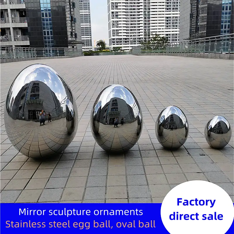 Stainless Steel Metal Mirror Egg Ball Oval Ball view 4