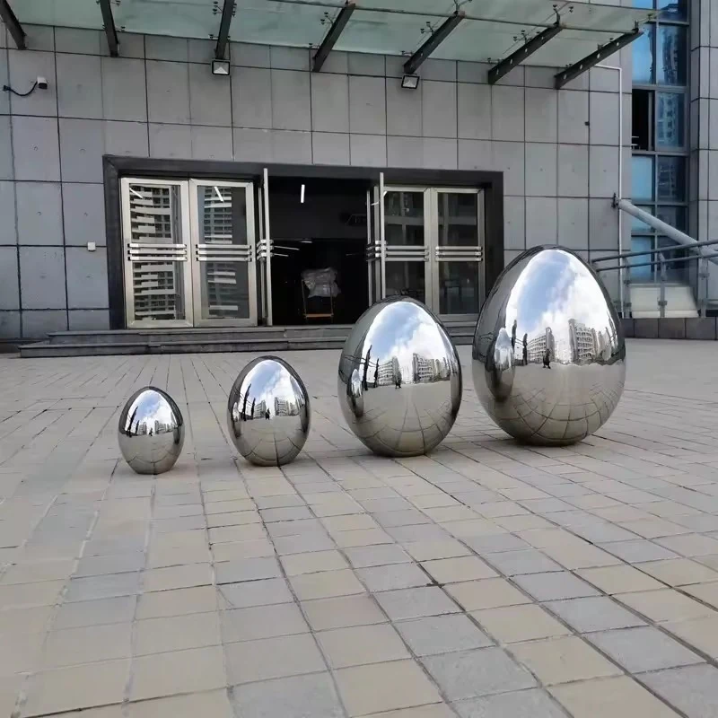 Stainless Steel Metal Mirror Egg Ball Oval Ball view 5