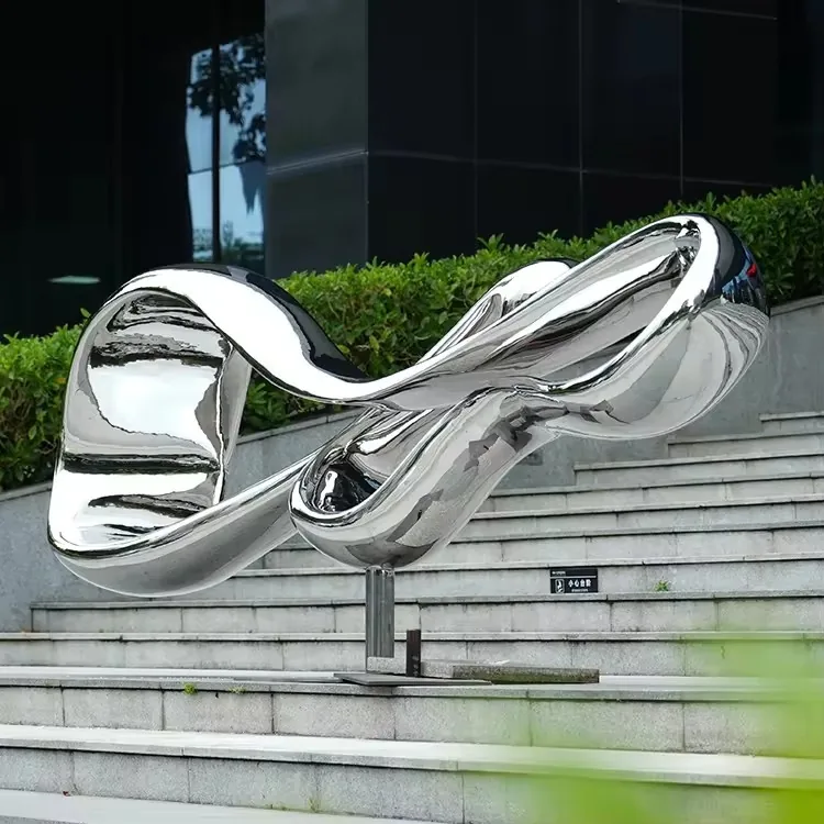 Modern Stainless Steel Infinity Sculpture view 4