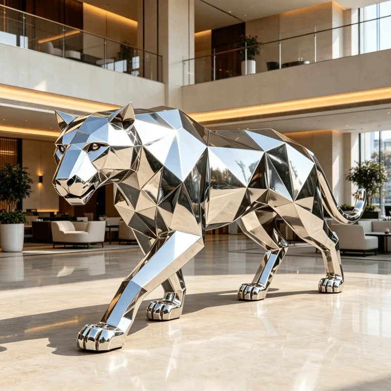 Stainless Steel Mirror Geometry Block Face Leopard Large Metal referenced in this guide