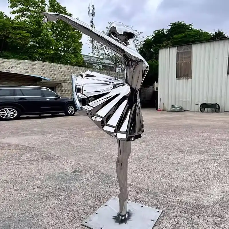 Stainless Steel Parisian Dancing Girl Sculpture view 4
