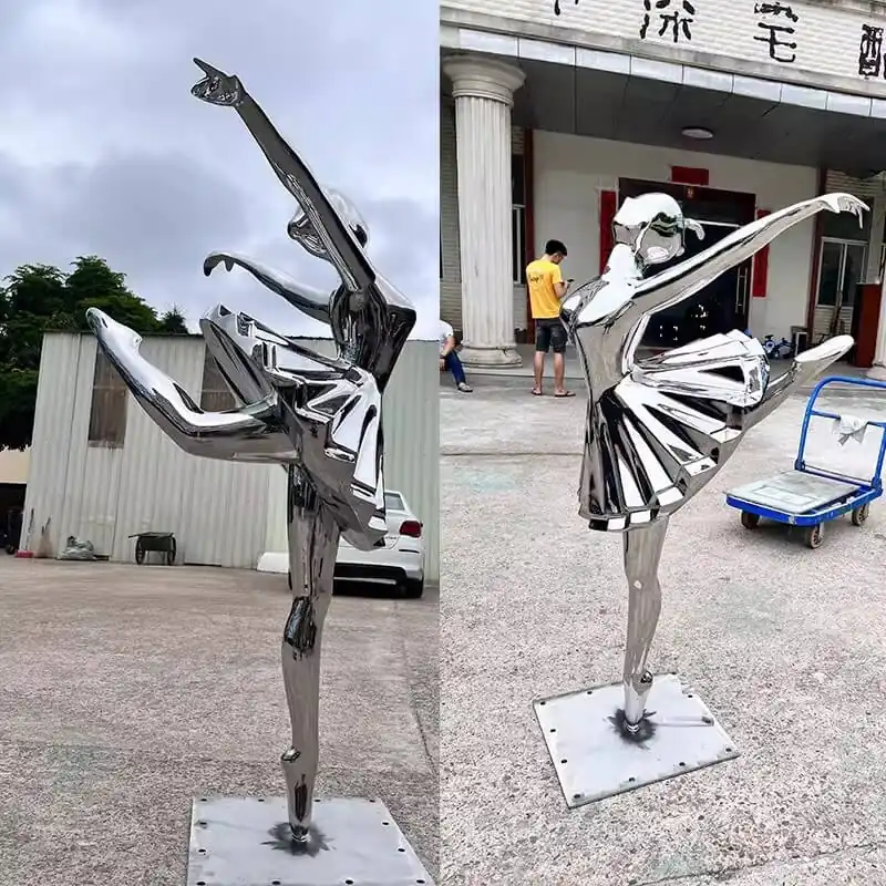 Stainless Steel Parisian Dancing Girl Sculpture view 5
