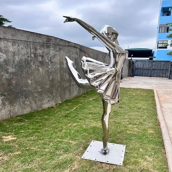 Stainless Steel Parisian Dancing Girl Sculpture produced by Xinhengda Sculpture in Shenzhen