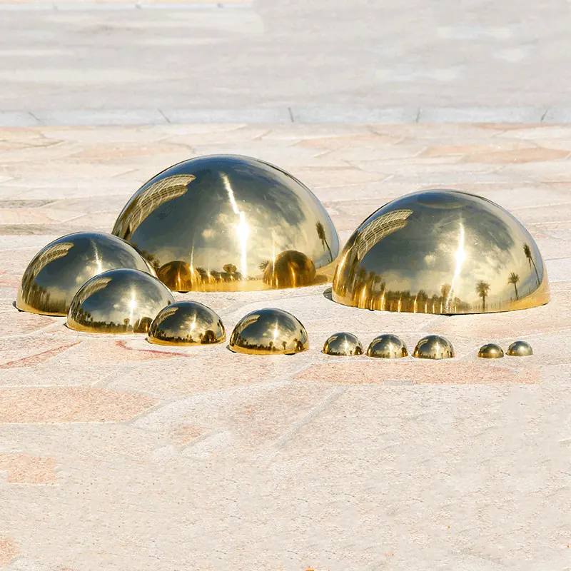 Stainless Steel Titanium Gold Metal Hollow Decorative Ball Mirror view 6