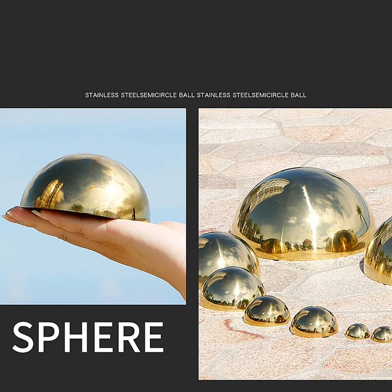 Stainless Steel Titanium Gold Metal Hollow Decorative Ball Mirror view 2