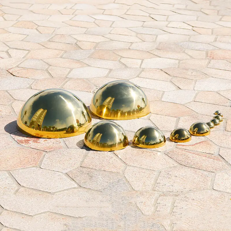Stainless Steel Titanium Gold Metal Hollow Decorative Ball Mirror view 4