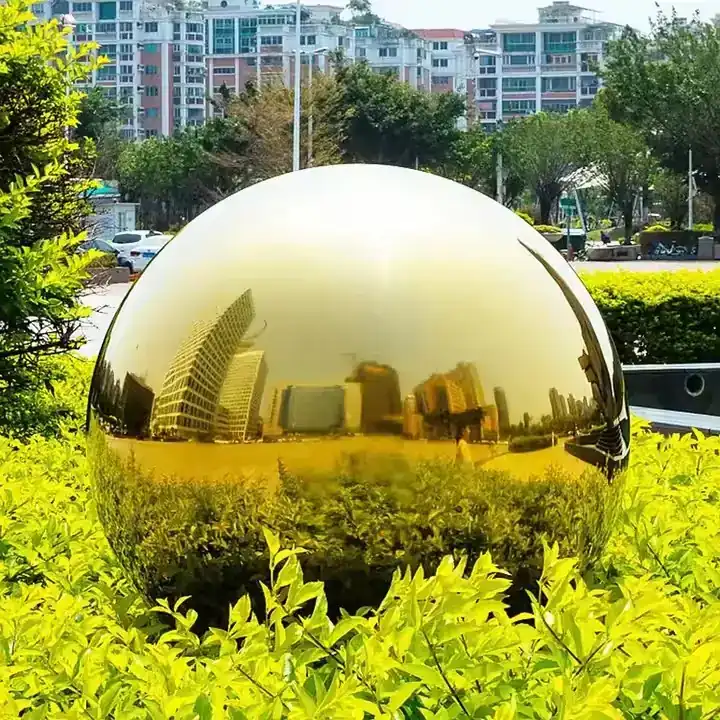 Stainless Steel Titanium Plated Gold Hollow Sphere Seamless Balls view 4