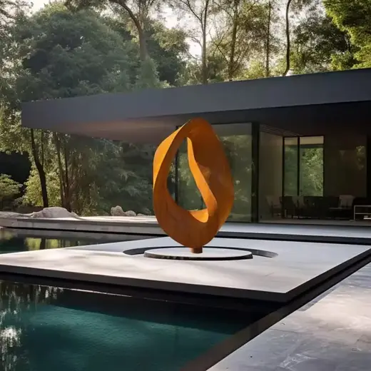 Custom Outdoor Garden Plaza Landscape Abstract Stainless Steel Metal Form produced by Xinhengda Sculpture in Shenzhen