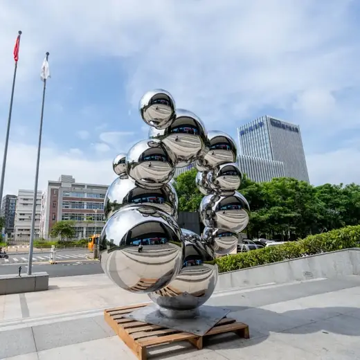 Modern Outdoor Indoor Abstract Water Ball Sphere Globe produced by Xinhengda Sculpture in Shenzhen