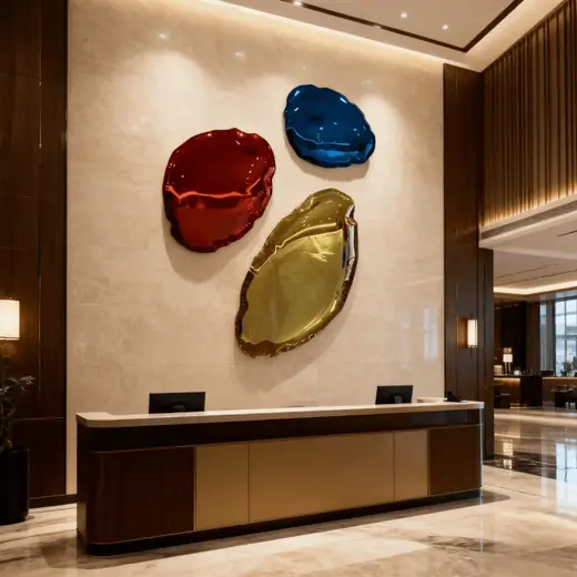 Modern Stainless Steel Metal Indoor and Outdoor Pebble Creative Wall Panel Design B produced by Xinhengda Sculpture in Shenzhen