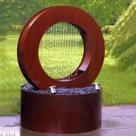 Large Modern Outdoor Garden Decorative Metal Art Ring Fountain produced by Xinhengda Sculpture in Shenzhen
