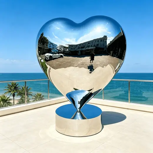 Large Stainless Steel Love Shaped Sculpture referenced in this guide