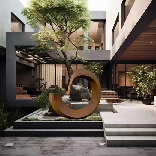 Custom Sculpture Modern Outdoor Courtyard Decor Metal Art produced by Xinhengda Sculpture in Shenzhen
