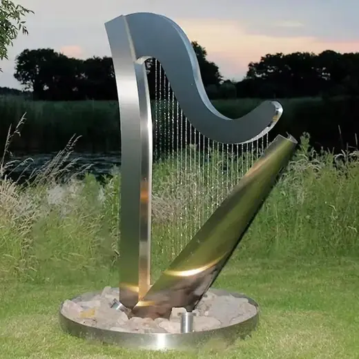 Modern Metal Large Polished Water Feature produced by Xinhengda Sculpture in Shenzhen