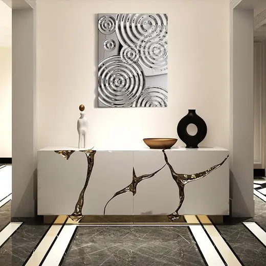 Stainless Steel Creative Electroplated Titanium Gold Wall Decoration Design B produced by Xinhengda Sculpture in Shenzhen