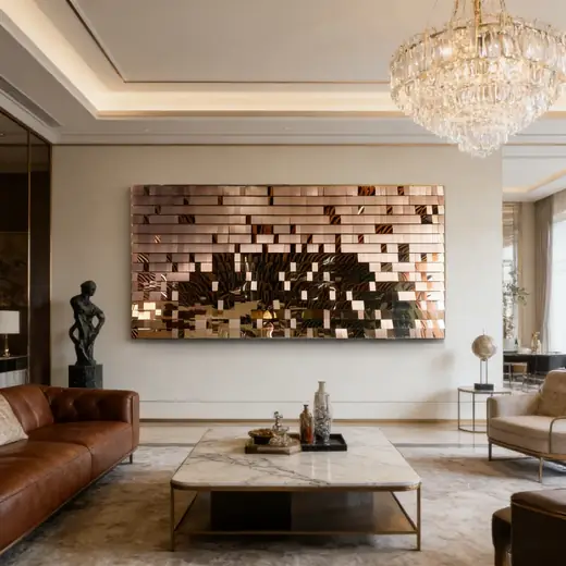 Stainless Steel Creative Hammered Pattern Wall Decoration Design A produced by Xinhengda Sculpture in Shenzhen