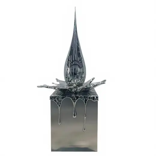 Stainless Steel Metal Water Drop Water Splashed Decoration produced by Xinhengda Sculpture in Shenzhen