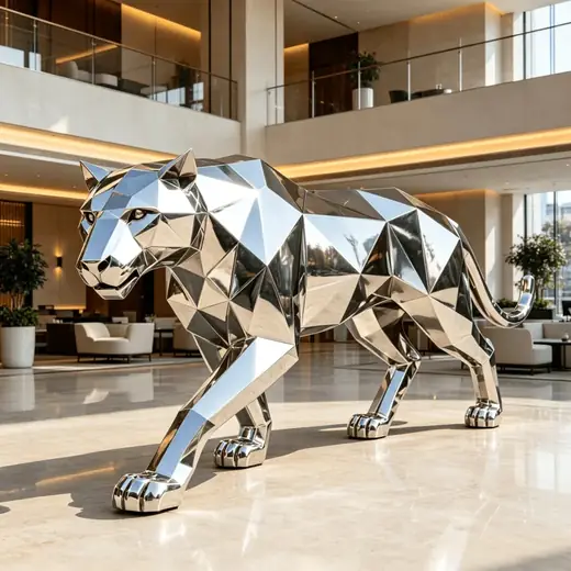 Stainless Steel Mirror Geometry Block Face Leopard Large Metal referenced in this guide