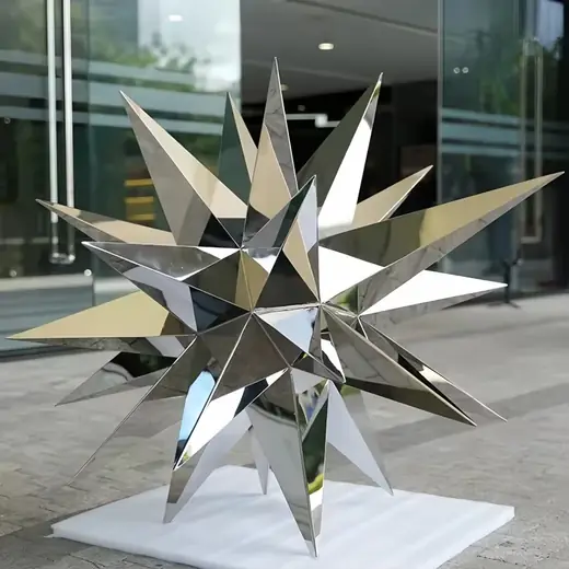 Stainless Steel Starburst Meteor Hammer Landmine Sculpture produced by Xinhengda Sculpture in Shenzhen