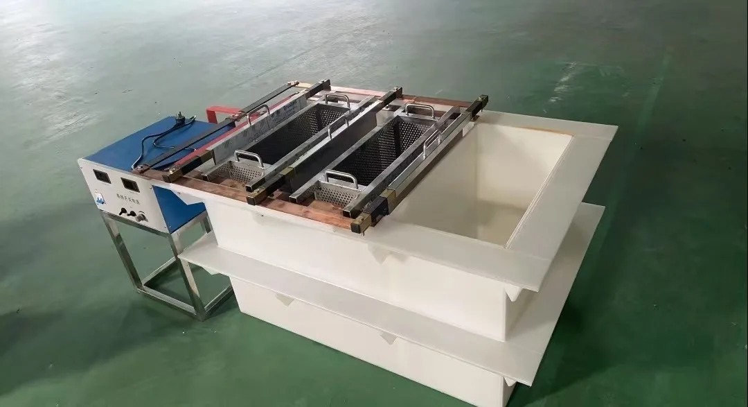 Small Silver Stripping Machine tank and control side