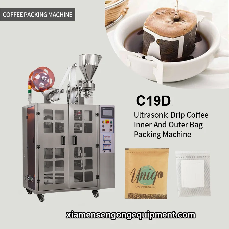 C19D Armenia Supremo coffee sealing machine with stainless steel frame and control panel