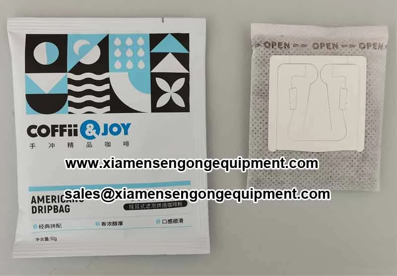 Ultrasonic sealing heads and film rolls on the C19D drip coffee bag packing machine