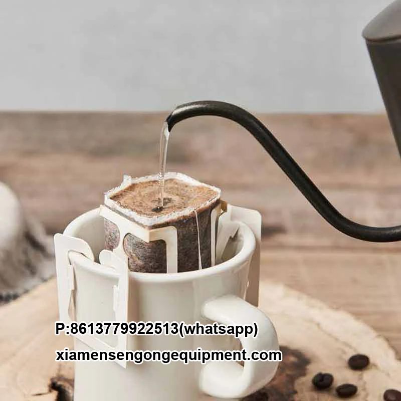 Volumetric cup filler and ultrasonic sealing head on the C19D coffee packaging machine