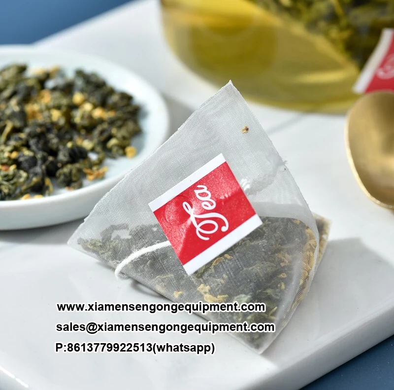 Ultrasonic sealing head and film roll on the C20DX pyramid tea bag machine