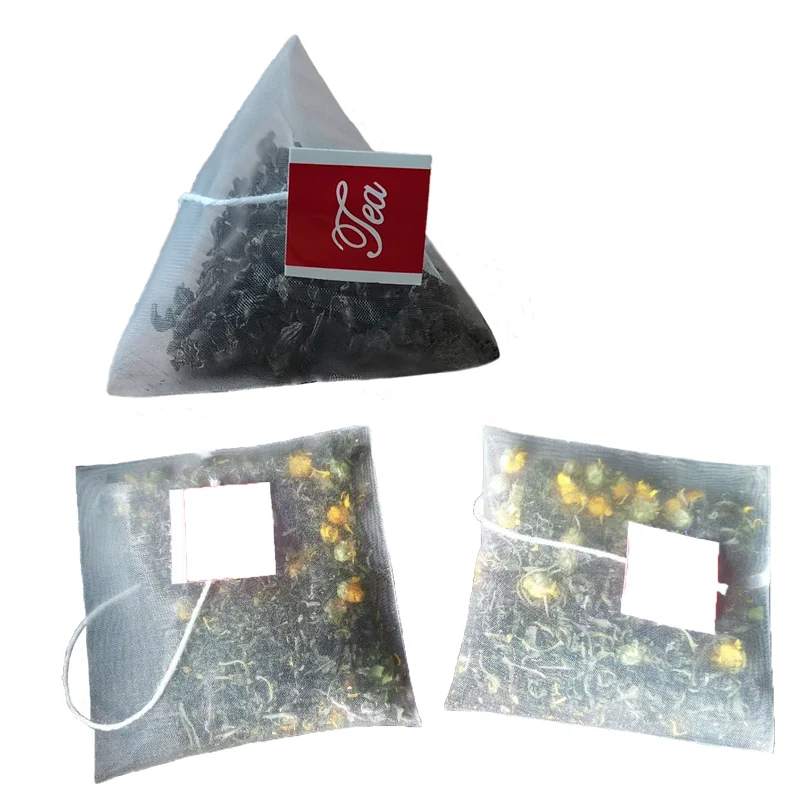 Pyramid tea bags with visible whole leaf produced on the C20DX machine